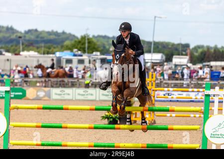 Spettacolo di salto al Royal Highland Show, Scozia Foto Stock