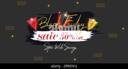 Banner Black Friday Super sale. banner web per la vendita del black friday. vendita del black friday post. modello di sconto mega promozione. Banner promozione Black Friday Illustrazione Vettoriale