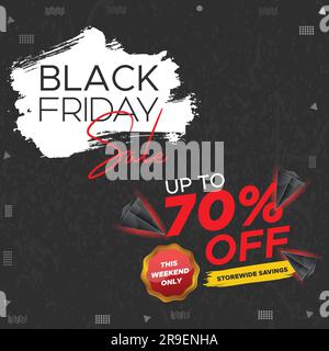 Banner Black Friday Super sale. banner web per la vendita del black friday. vendita del black friday post. modello di sconto mega promozione. Banner promozione Black Friday Illustrazione Vettoriale