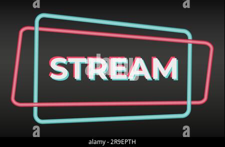 Adesivo per i social network più diffusi. Design moderno dei social media pubblicitari nero-blu-rosa. Cornice orizzontale illustrazione vettoriale isolata Illustrazione Vettoriale