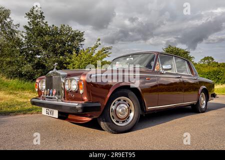 ROLLS ROYCE SILVER SHADOW 2 Brown 1979 lussuosa berlina britannica. Inghilterra Regno Unito Foto Stock