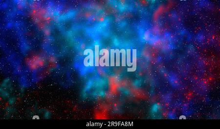 Sfondo spaziale con polvere di stelle e stelle splendenti. Cosmo realistico e nebulosa a colori. Galassia colorata. illustrazione 3d. Foto Stock