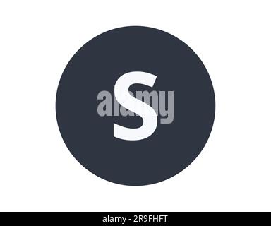 Elemento chimico solforoso isolato in un cerchio Illustrazione Vettoriale