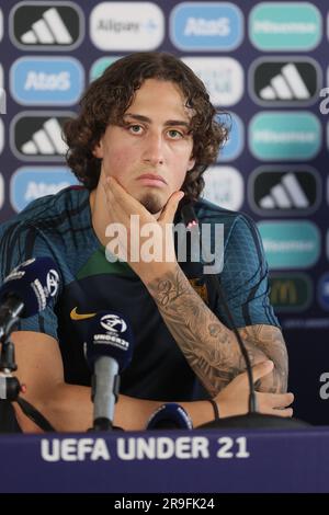 Tbilisi, Georgia. 26 giugno 2023. Fabio Silva nella foto durante una conferenza stampa della nazionale portoghese ai Campionati europei UEFA Under21, a Tbilisi, Georgia, lunedì 26 giugno 2023. I campionati europei UEFA Under21 si svolgono dal 21 giugno all'8 luglio in Georgia e Romania. BELGA PHOTO BRUNO FAHY Credit: Belga News Agency/Alamy Live News Foto Stock