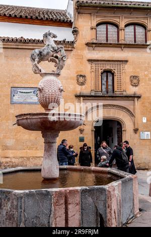 Cordoba, Spagna - 25 febbraio 2022: Plaza del Potro a Cordoba, Spagna. La piazza è stata menzionata nel romanzo Don Quijote di Cervantes. Foto Stock