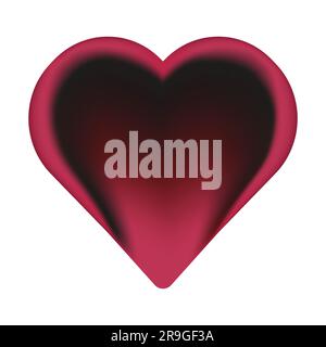 Icona 3D del cuore e della lingua elemento di design Holiday Heart che mostra l'illustrazione del vettore della lingua isolata su sfondo bianco Illustrazione Vettoriale