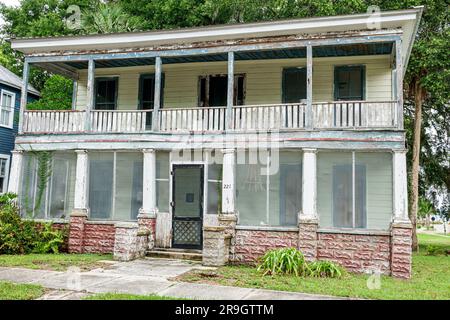 Palatka Florida, vacante non occupata trascurata abbandonata abbandonata abbandonata distrutta casa vuota Foto Stock