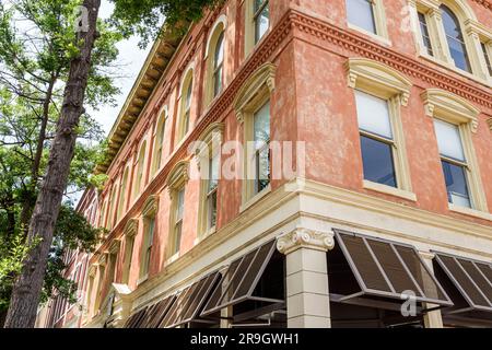 Macon, Georgia, skyline del centro storico restaurato, esterno, edifici, ingresso frontale Foto Stock