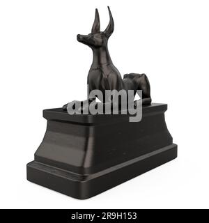 Egiziano Anubis statua isolata Foto Stock