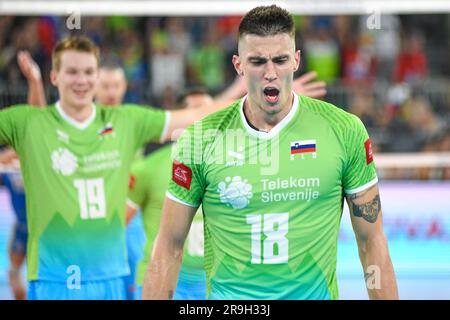 Klemen Cebulj (Slovenia). Campionato del mondo di pallavolo 2022. Quarti di finale Foto Stock