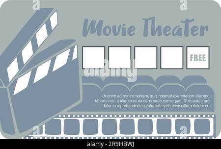 Carta fedeltà per il cinema, film gratuito per te Illustrazione Vettoriale