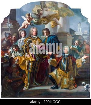 L'imperatore Carlo vi (1685-1740) e Gundacker Ludwig, conte Althann, ritratto dipinto ad olio su tela di Francesco Solimena , 1728 Foto Stock