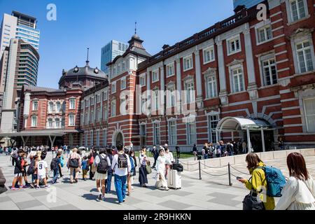 Stazione centrale di Tokyo, stazione ferroviaria e capolinea a Chiyoda, Tokyo, Giappone, 2023 con vista esterna Foto Stock