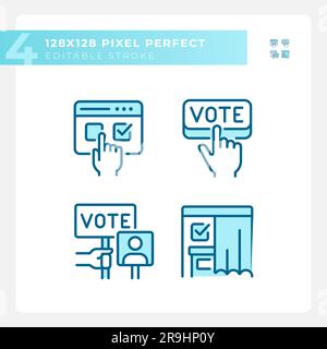 Icone di voting blu perfette per pixel modificabili Illustrazione Vettoriale