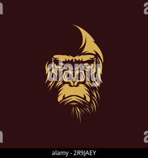 Gorilla Face Vector. Illustrazione di Monkey Vector Illustrazione Vettoriale