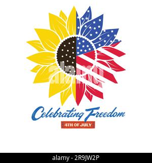 American Pride in piena fioritura che celebra il giorno dell'indipendenza negli Stati Uniti Foto Stock
