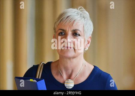 Edimburgo Scozia, Regno Unito 27 giugno 2023. Angela Constance al Parlamento scozzese. credit sst/alamy live news Foto Stock