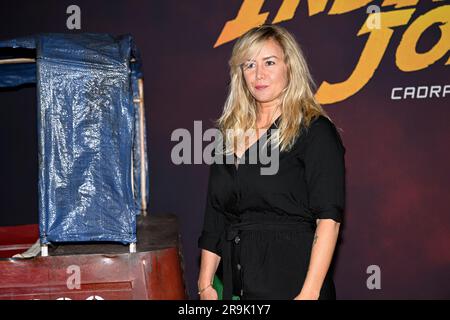 Parigi, Francia. 26 giugno 2023. Enora Malagre partecipa alla premiere "Indiana Jones and the Dial of Destiny" al le Grand Rex il 26 giugno 2023 a Parigi, in Francia. Crediti: Victor Joly/Alamy Live News Foto Stock