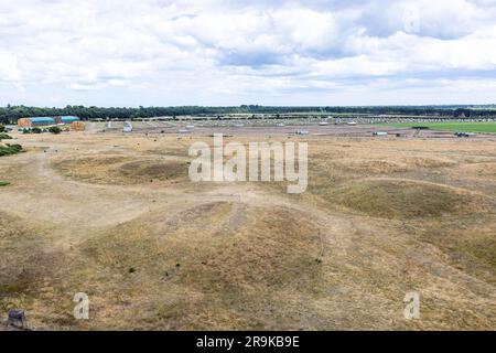 Sepoltura di una nave vichinga a Sutton Hoo Foto Stock