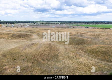 Sepoltura di una nave vichinga a Sutton Hoo Foto Stock