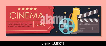 Concetto di banner pubblicitari cinematografici Illustrazione Vettoriale