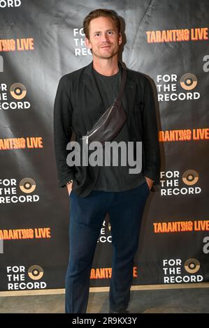 Riverside Studios, Londra, Regno Unito. 27 giugno 2023. Declan Bennett partecipa alla serata Press di Tarantino Live: Fox Force Five e The Tyranny of Evil Men ai Riverside Studios. Credito: Vedere li/Picture Capital/Alamy Live News Foto Stock