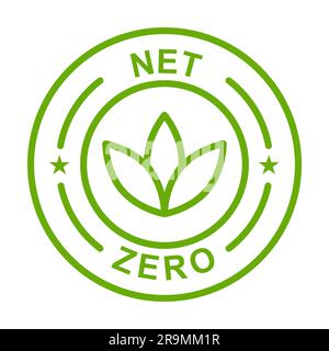 Zero emissioni di carbonio icona emissioni vettoriali senza inquinamento atmosferico CO2 timbro neutro per design grafico, logo, sito web, social media, mobil Illustrazione Vettoriale