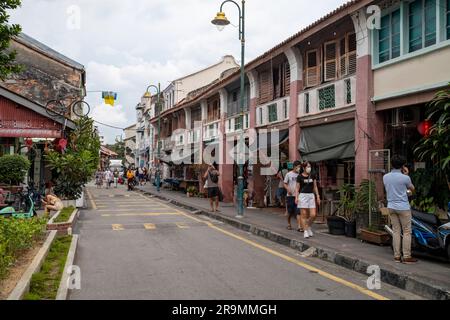 Armenian Street - una popolare strada turistica con offerte culturali - a George Town, Penang, Malesia Foto Stock