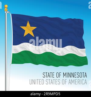 Nuova bandiera proposta per lo stato del Minnesota, pennant, Stati Uniti d'America, illustrazione vettoriale Illustrazione Vettoriale
