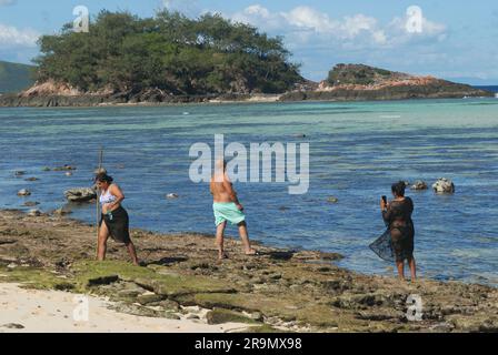 Modriki Island o Cast Away Island, location del film di Tom Hank «Cast Away», Fiji, Oceano Pacifico meridionale. Foto Stock
