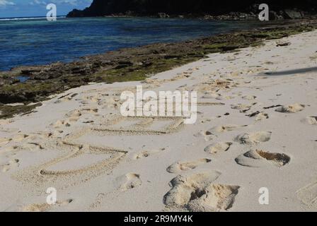 Modriki Island o Cast Away Island, location del film di Tom Hank «Cast Away», Fiji, Oceano Pacifico meridionale. Foto Stock