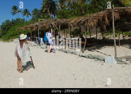 Modriki Island o Cast Away Island, location del film di Tom Hank «Cast Away», Fiji, Oceano Pacifico meridionale. Foto Stock