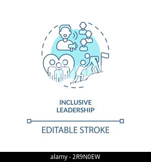 Leadership inclusiva icona del concetto turchese Illustrazione Vettoriale
