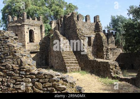 Africa, Etiopia, Gondar Royal Enclosure Alem Seghed Fasil il castello Foto Stock