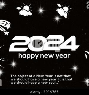 download sfondo 2024, sfondo felice anno nuovo, qualità hd, festeggiamenti per il 2024 Foto Stock