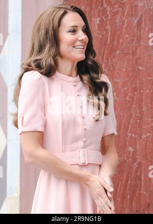 Londra, Regno Unito. 28 giugno 2023. Catherine, la Principessa del Galles, apre la Young V&A a Bethnal Green. La Principessa del Galles è patrona del V&A e il museo, precedentemente conosciuto come Museo dell'infanzia, sarà aperto al pubblico da sabato 1 luglio 2023. Crediti: Imageplotter/Alamy Live News Foto Stock