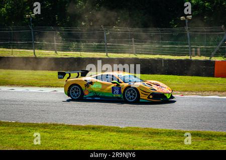 Racing Ferrari Challenge Car presso Brands Hatch, Regno Unito Foto Stock