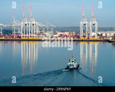 Situato in posizione ideale sulla costa meridionale dell'Inghilterra, vicino al canale, e con eccellenti collegamenti di trasporto per Londra e oltre, Southampton ha un contai molto vivace Foto Stock