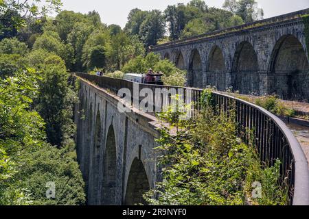 Chirk acquedotto e Chirk viadotto, Chirk, Wrexham County Borough, Wales, Regno Unito Foto Stock