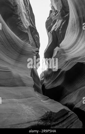 Antelope Canyon in bianco e nero Foto Stock