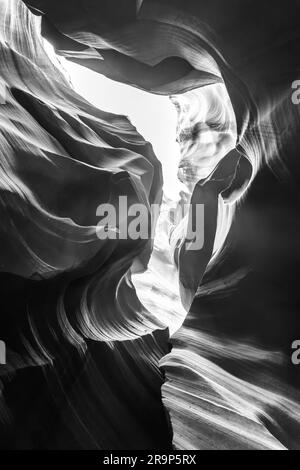 Antelope Canyon in bianco e nero Foto Stock