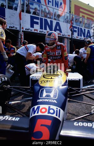 Nigel Mansell. 1986 grande Prix italiano Foto Stock