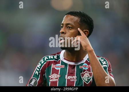 Rio de Janeiro, Brasile. 27 giugno 2023. Keno di Fluminense, durante la partita tra Fluminense e Sporting Cristal per il sesto turno del gruppo D della Copa CONMEBOL Libertadores 2023, allo Stadio Maracana, a Rio de Janeiro, Brasile, il 27 giugno. Foto: Daniel Castelo Branco/DiaEsportivo/Alamy Live News Credit: DiaEsportivo/Alamy Live News Foto Stock