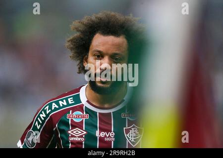 Rio de Janeiro, Brasile. 27 giugno 2023. Marcelo di Fluminense, durante la partita tra Fluminense e Sporting Cristal per il sesto turno del gruppo D della Copa CONMEBOL Libertadores 2023, allo Stadio Maracana, a Rio de Janeiro, Brasile, il 27 giugno. Foto: Daniel Castelo Branco/DiaEsportivo/Alamy Live News Credit: DiaEsportivo/Alamy Live News Foto Stock