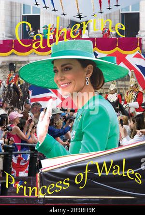 Montaggio di Catherine Princess of Wales Trooping the Color London Foto Stock