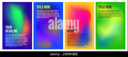 Liquido in mesh astratta colorata e sfondo fluido per poster, copertina o design di social media. Sfumatura geometrica minimalista e sfumatura uniforme di sfocatura Illustrazione Vettoriale