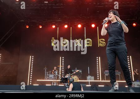 Pilton, Regno Unito. Venerdì 23 giugno 2023. Glastonbury FestivalTexas sul palco delle piramidi © Jason Richardson / Alamy Live News Foto Stock