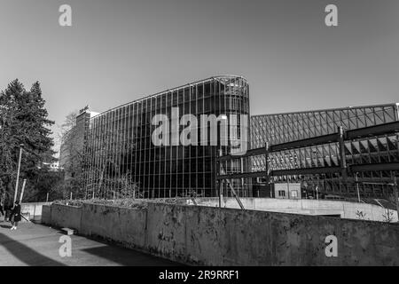 Ginevra, Svizzera - 25 marzo 2022: Edificio dell'Organizzazione meteorologica Mondiale a Ginevra, Svizzera. Foto Stock