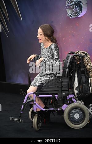 Londra, Regno Unito. Giugno 28 2023. Liz Carr partecipa alla premiere britannica della stagione 3 di THE WITCHER presso l'Now Building, Centre Point, St Giles Square, Londra, Regno Unito. Credito: Vedere li/Picture Capital/Alamy Live News Foto Stock