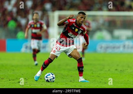 WESLEY del Flamengo durante la partita tra Flamengo e Aucas come parte della Copa Libertadores da America 2023 al Maracana Stadium il 28 giugno 2023 a Rio de Janeiro, Brasile. Foto Stock